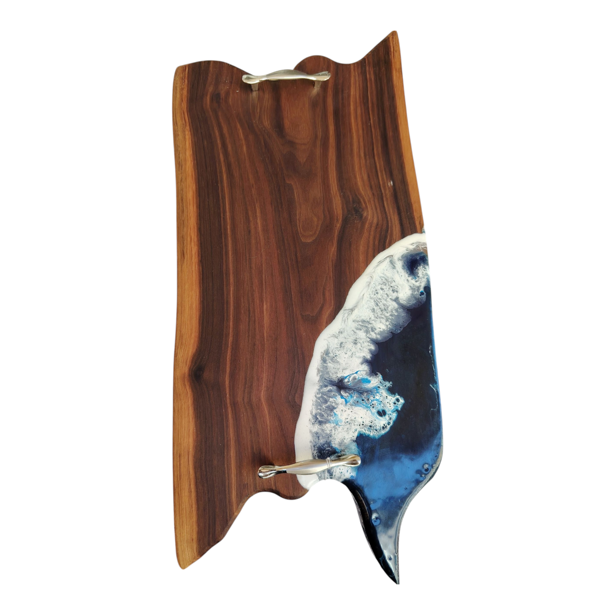 Vassoio In Legno Massello di NOCE e Resina