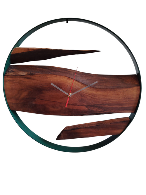 Orologio da Parete Rotondo in Legno Masello di NOCE Made in Italy