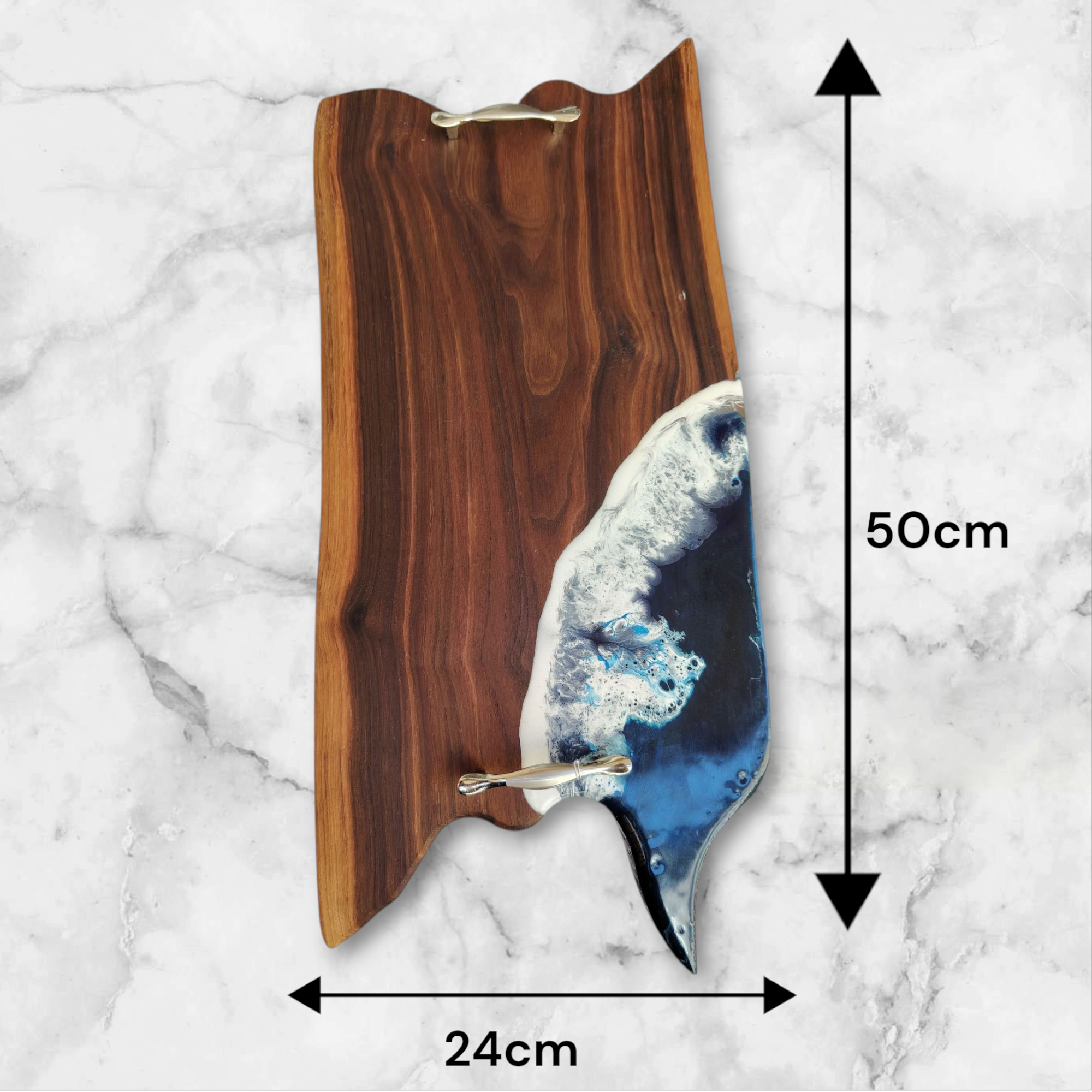 Vassoio In Legno Massello di NOCE e Resina