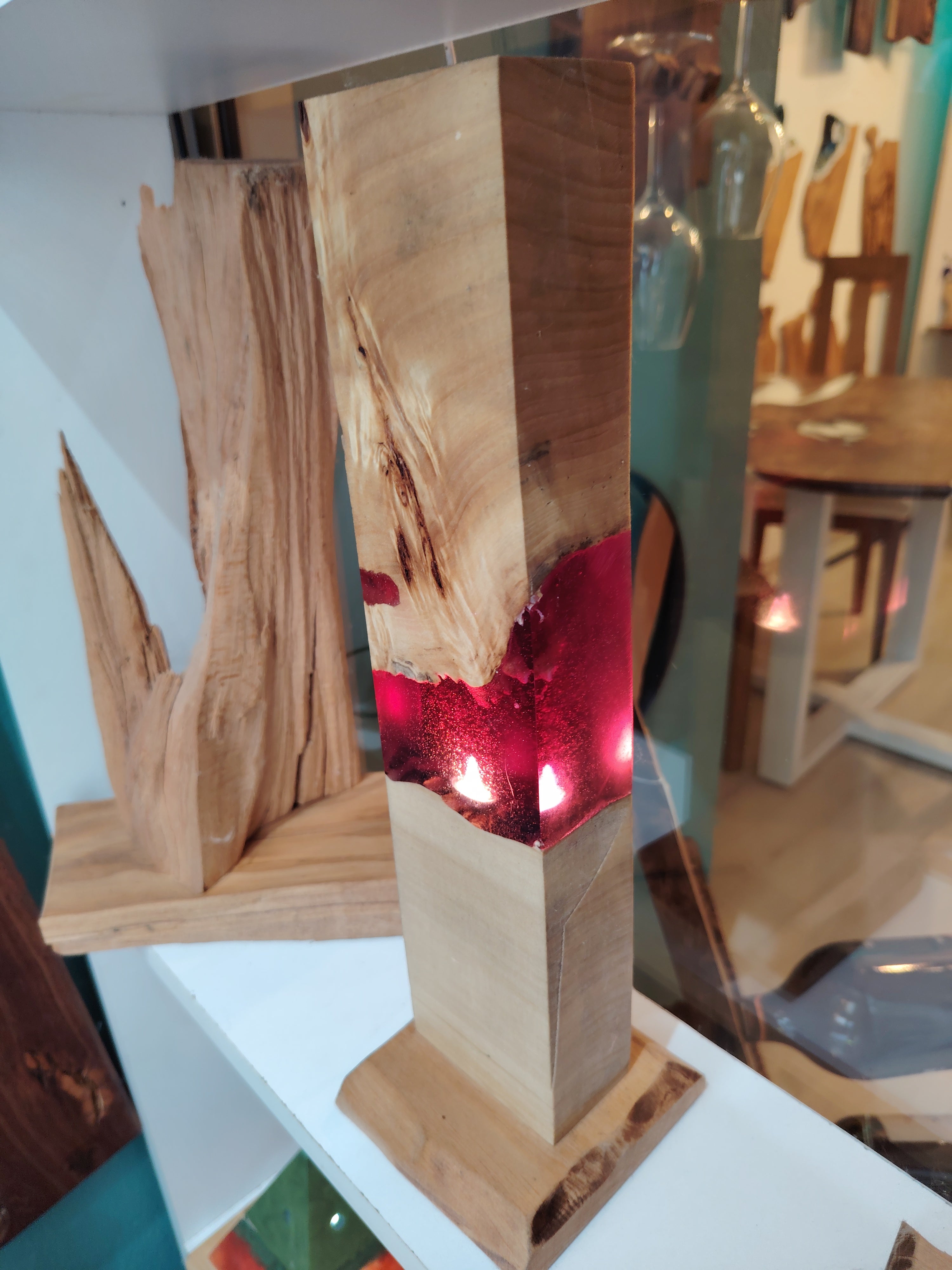 Lampada da tavolo Radica di pioppo