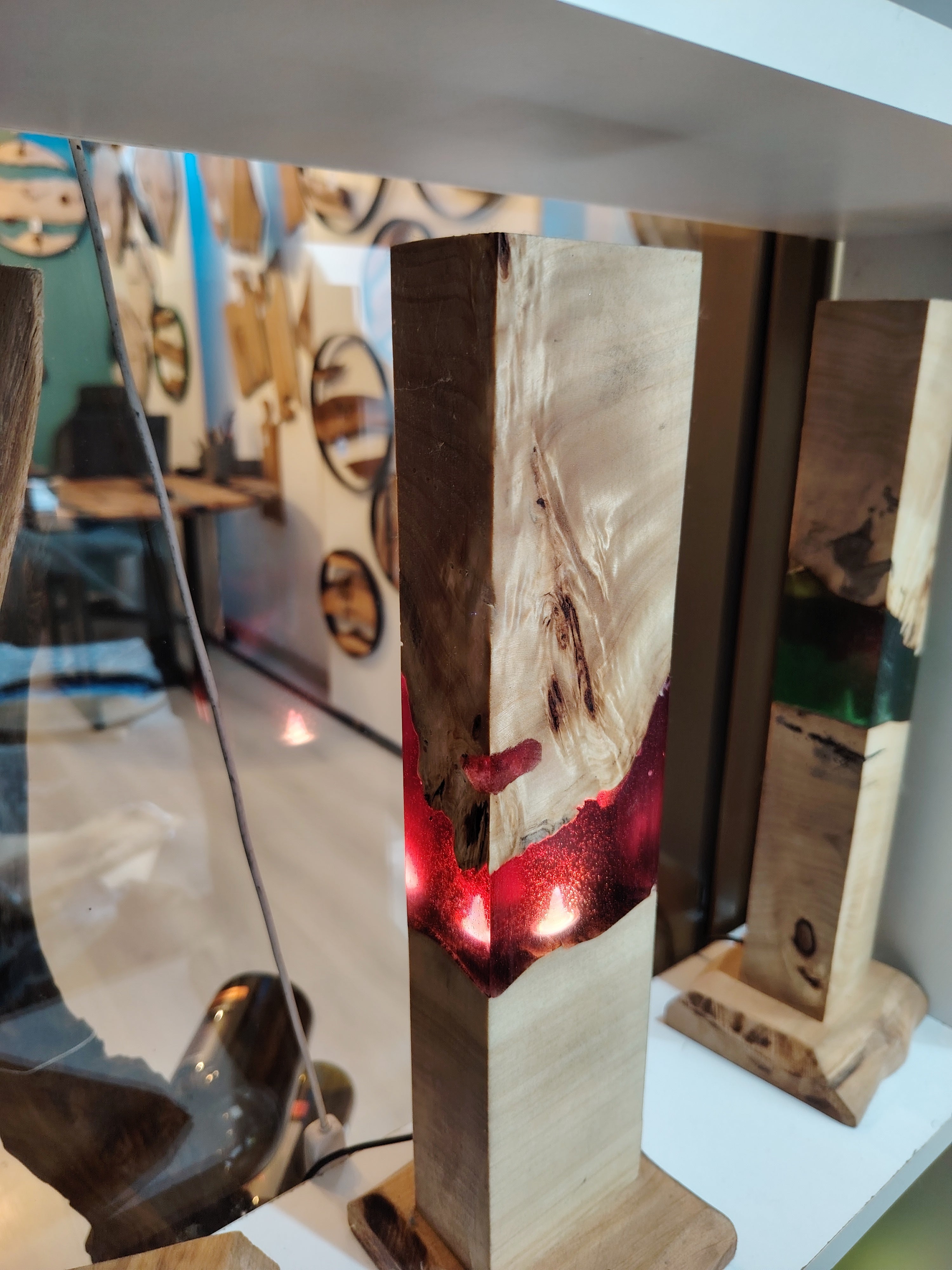 Lampada da tavolo Radica di pioppo
