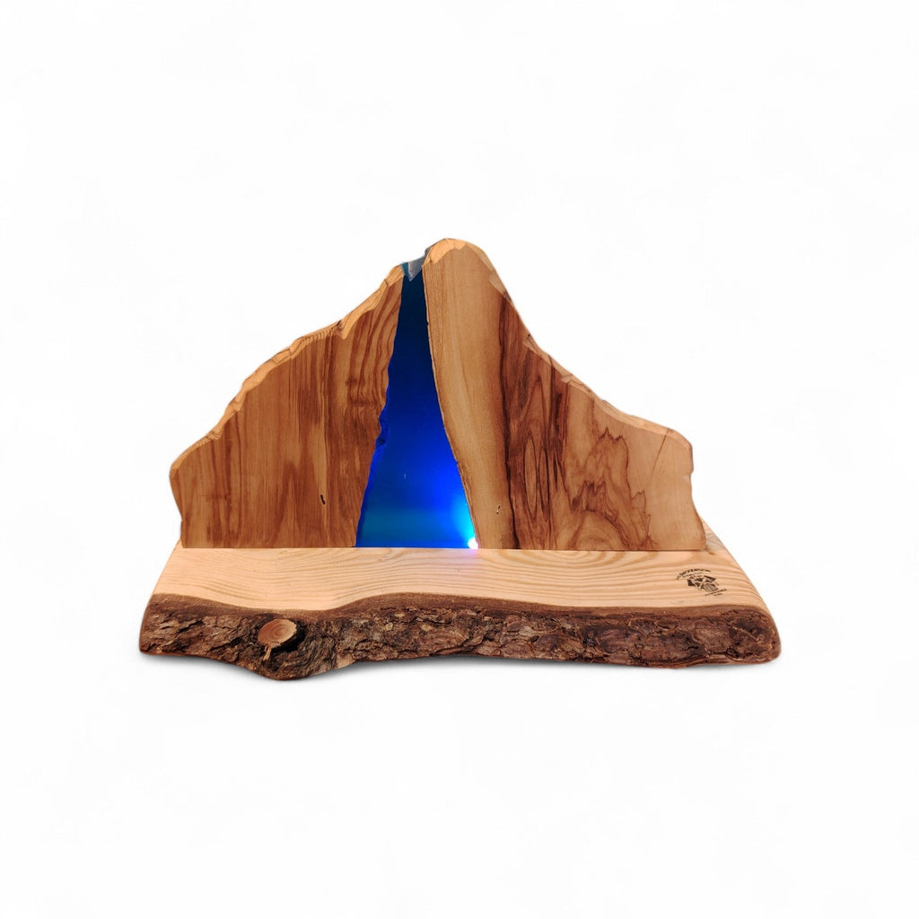 Lampada da tavolo legno olivo