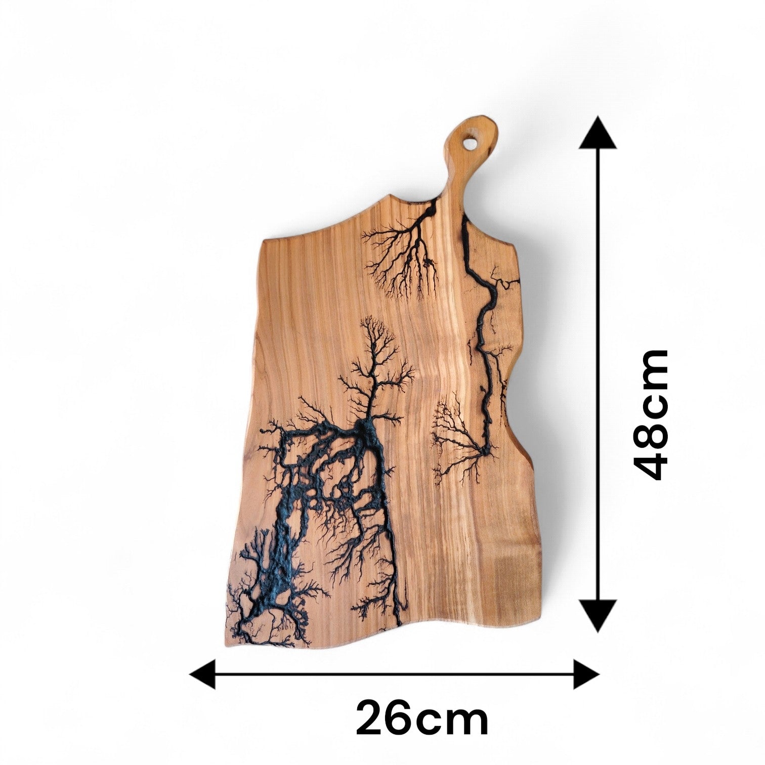 Tagliere in olivo effetto fulmine