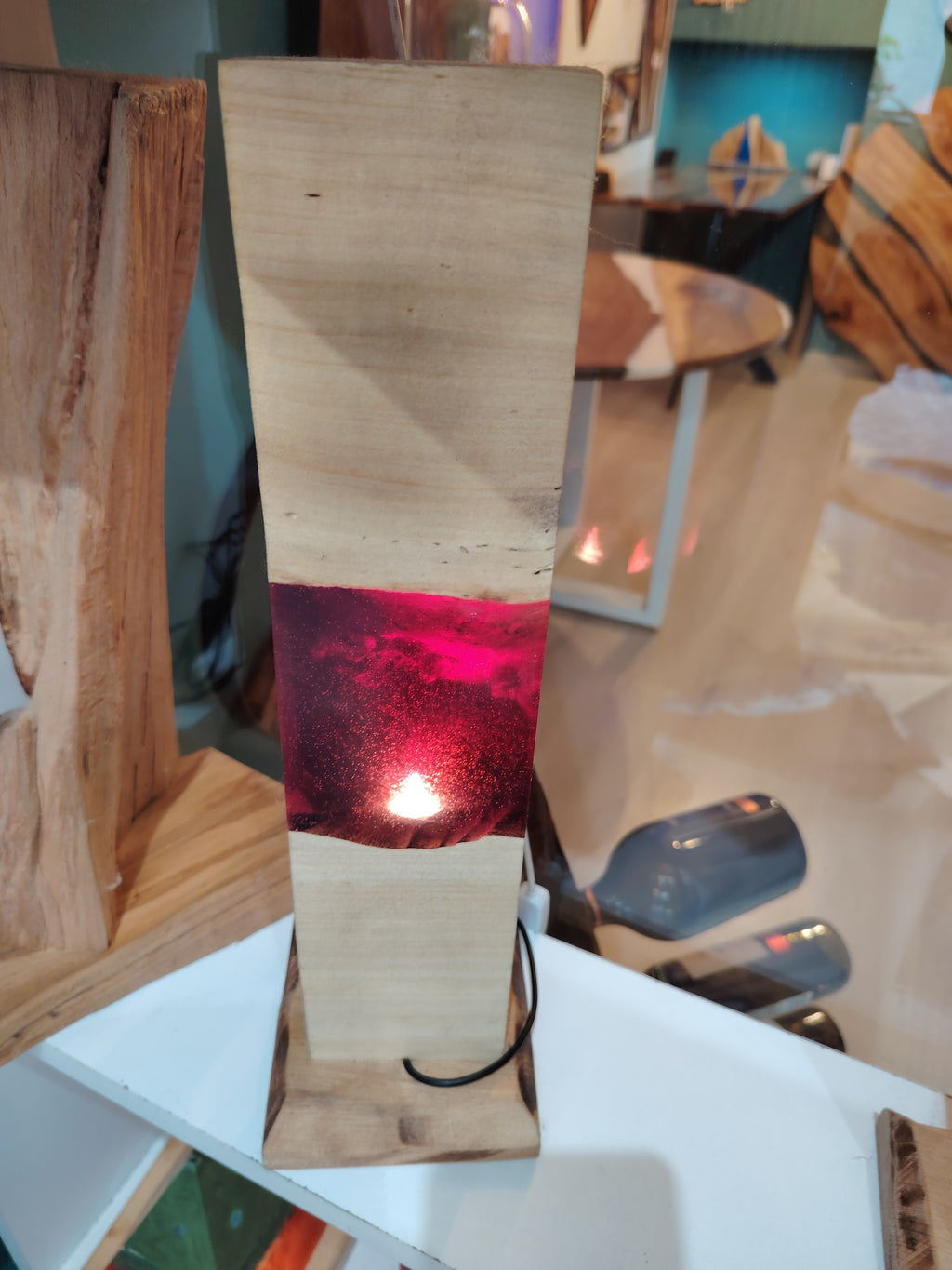 Lampada da tavolo Radica di pioppo